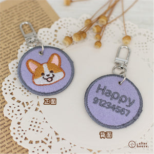 [Dog-臘腸犬 Dachshund] 客製化電繡寵物名牌 Customized Pet's Badge